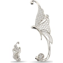 Argentum Concept Zirkon Taşlı Gümüş Kelebek Küpe