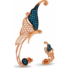 Argentum Concept Firuze Taşlı Gümüş Kelebek Küpe