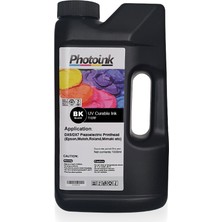 Photoink Dx5 ve Dx7 Kafalar İçin 1000 Ml Siyah Black Uv Mürekkep (Sert ve Yumuşak Zemin) T-Erf