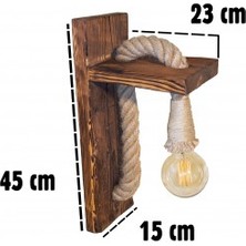 Bodrum Wooden Eskitme Ahşap Tabanlı Halat Aplik