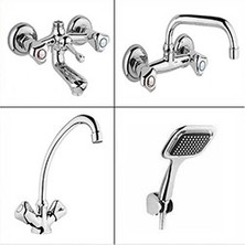 ARÇE Klasik Çevirmeli Banyo + Lavabo + Evye Bataryası + Duş Takımı