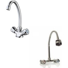 ARÇE Klasik Çevirmeli Kuğu Evye Ve Spiralli Lavabo Bataryası