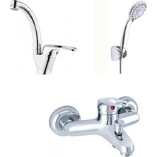 ARÇE Mix Kuğu Lavabo Ve Banyo Bataryası + Duş Takımı