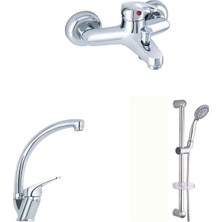 ARÇE Mix Kuğu Evye Ve Banyo Bataryası + Sürgülü Duş Takımı