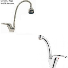 ARÇE Mix Spiralli Evye Ve Kuğu Lavabo Bataryası