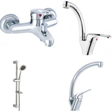 ARÇE Mix Banyo + Kuğu Lavabo + Evye Bataryası Ve Sürgülü Takımı
