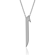 İndigo Takı Beyaz Sade Elif Gümüş Kolye