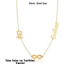 İndigo Takı İki İsimli Sonsuzluk Gümüş Kolye