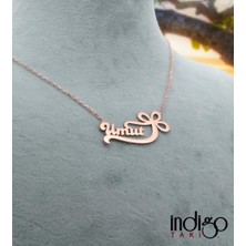 İndigo Takı Rose Çiçek Desenli İsimli Gümüş Kolye