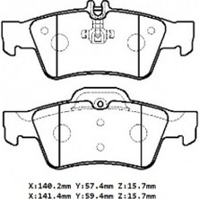 MERCEDES S CLASS- W220- 02/05 ARKA FREN BALATASI (DİSK) (140,2X57,4X15,7/141,4X59,4X15,7)(BRAMAX)