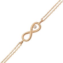 Altınsepeti Rose Altın Tektaşlı Sonsuzluk Bileklik As217Blr2