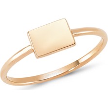 Altınsepeti Rose Altın Dikdörtgen Plaka Yüzük As217Yz 14