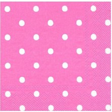 Kikajoy Roll-Up Kağıt Peçete Puantiyeli Pembe