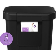 Simplehuman 45 Lt. Dikdörtgen, Pedallı, Poşet Hazneli, Plastik Çöp Kutusu - Siyah