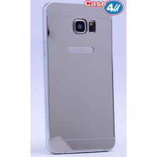 Case 4u Samsung Galaxy J5 Prime Metal Kenarlı Aynalı Kapak Gri*