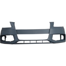 AUDI A4- 08/12 ÖN TAMPON GRİ ASTARLI FAR YIKAMA KAPAKLI/SENSÖR DELİKLİ