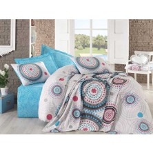 Cotton Box Çift Kişilik Sunset Nevresim Takımı + Pike Bret Turkuaz