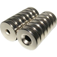 Mıknatıs Avm Neodyum Mıknatıs Güçlü Havşa Delikli D20X5 (4'lü Paket)