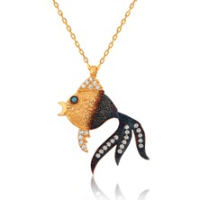 KENPAZAR Bayan Lili Gümüş Balık Kolye