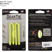 Nite Ize Gear Tie 15.2 cm Neon Sarısı Kablo 2li Paket - GT6-2PK-33