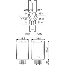 Finder Üç Kontaklı Endüstriyel Röle 24 V. Dc Bobinli (60.13)