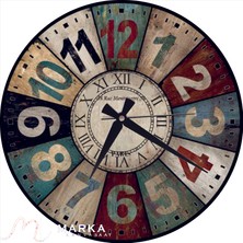 Markakanvas Ahşap Vintage Duvar Saati
