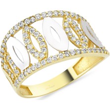 AltınSepeti Altın Badem Modeli Taşlı Yüzük AS8Y66 11