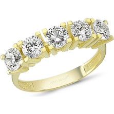 AltınSepeti Sarı Altın Beş Taş Yüzük AS8Y89R1 15