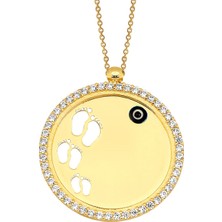 AltınSepeti Altın Bebek Ayakları Plaka Kolye AS878KLM2