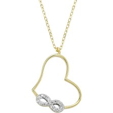 AltınSepeti Altın Kalp Kolye Sonsuzluk AS944KL