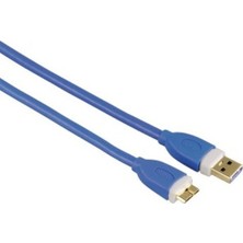 Hama USB 3.0 A Fiş - Micro B Fiş Mavi 1.8m