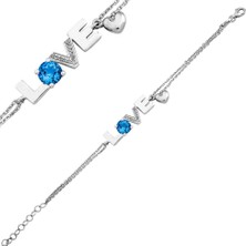 Bella Gloria  Topaz Kalbim Senin Pırlanta Bileklik (Gpb0026)