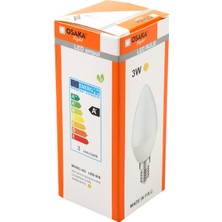 Osakalight 6W Led E14 Buji  Ampul - Günışığı - 3'lü Paket