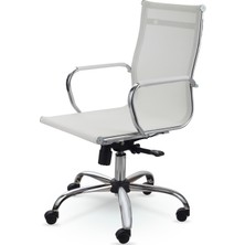 Mezura Ofis Air Chrome Çalışma Koltuğu Beyaz