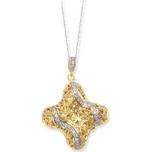 Altınsepeti Gümüş Altın Kaplamalı Kafes Kolye Astm010127