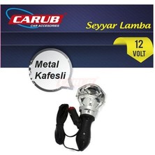 Carub Seyyar Lamba 12V Krom Metal Kafesli