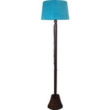 Masif Ayaklı Lambader Turkuaz Şapka Ceviz Ayak K204