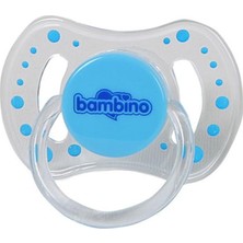 Bambino Desenli Kiraz Uçlu Silikon Emzik-Mavi 6-18 Ay