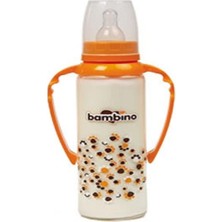 Bambino Kulplu Cam Biberon-Turuncu 125Ml
