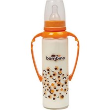 Bambino Kulplu Cam Biberon-Turuncu 225Ml