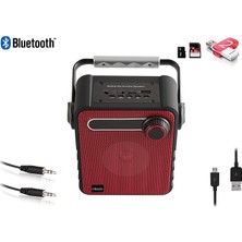 Mikado MD-1437 3W Siyah/Kırmızı Usb-TF-Fm Destekli Bluetooth Taşınabilir Speaker