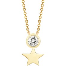 Altınsepeti Altın Tektaşlı Minik Yıldız Kolye As1335Kl