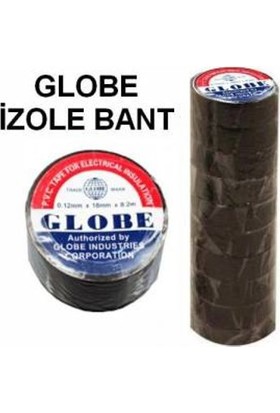 Globe Plastik İzole Elektrik Bandı - Siyah (10' lu Paket)