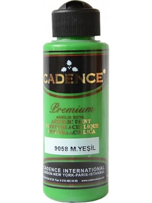 Cadence Premium Akrilik Boya 9058 M. Yeşil 120ml Yüksek Kapatma Gücüne Sahip Su Bazlı Boya