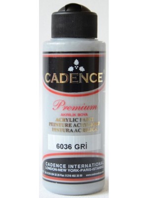 Cadence Premium Akrilik Boya 6036 Gri Yüksek Kapatma Gücüne Sahip Su Bazlı 120ml