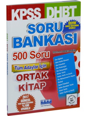 Burç Yayınevi  Kpss Dhbt Soru Bankası 500 Soru Tüm Adaylar İçin Ortak Kitap