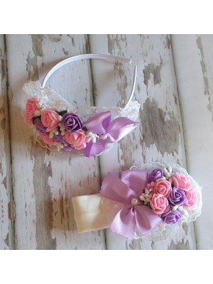 Azebu  Anne Bebek Lohusa Tacı Takımı Mor