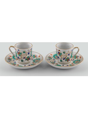 Güral Porselen El Dekoru Gözde 4 Parça 2 Kişilik Kahve Takımı