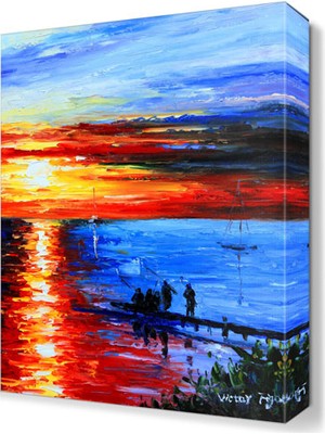 Dekor Sevgisi Sahil Yürüyüşü Canvas Tablo  45x30 cm