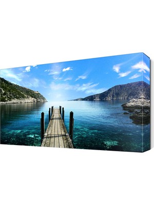Dekor Sevgisi Denizde Küçük Köprü Manzarası Canvas Tablo  45x30 cm